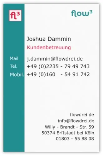 Visitenkarte Joshua Dammin